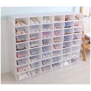 6 Drop Front Stackable / Foldable Shoe Boxes